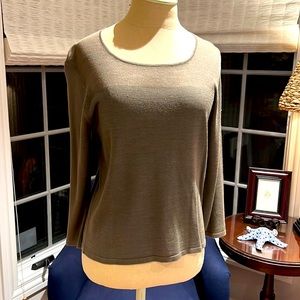 Forrest green knit top silk rayon blend.